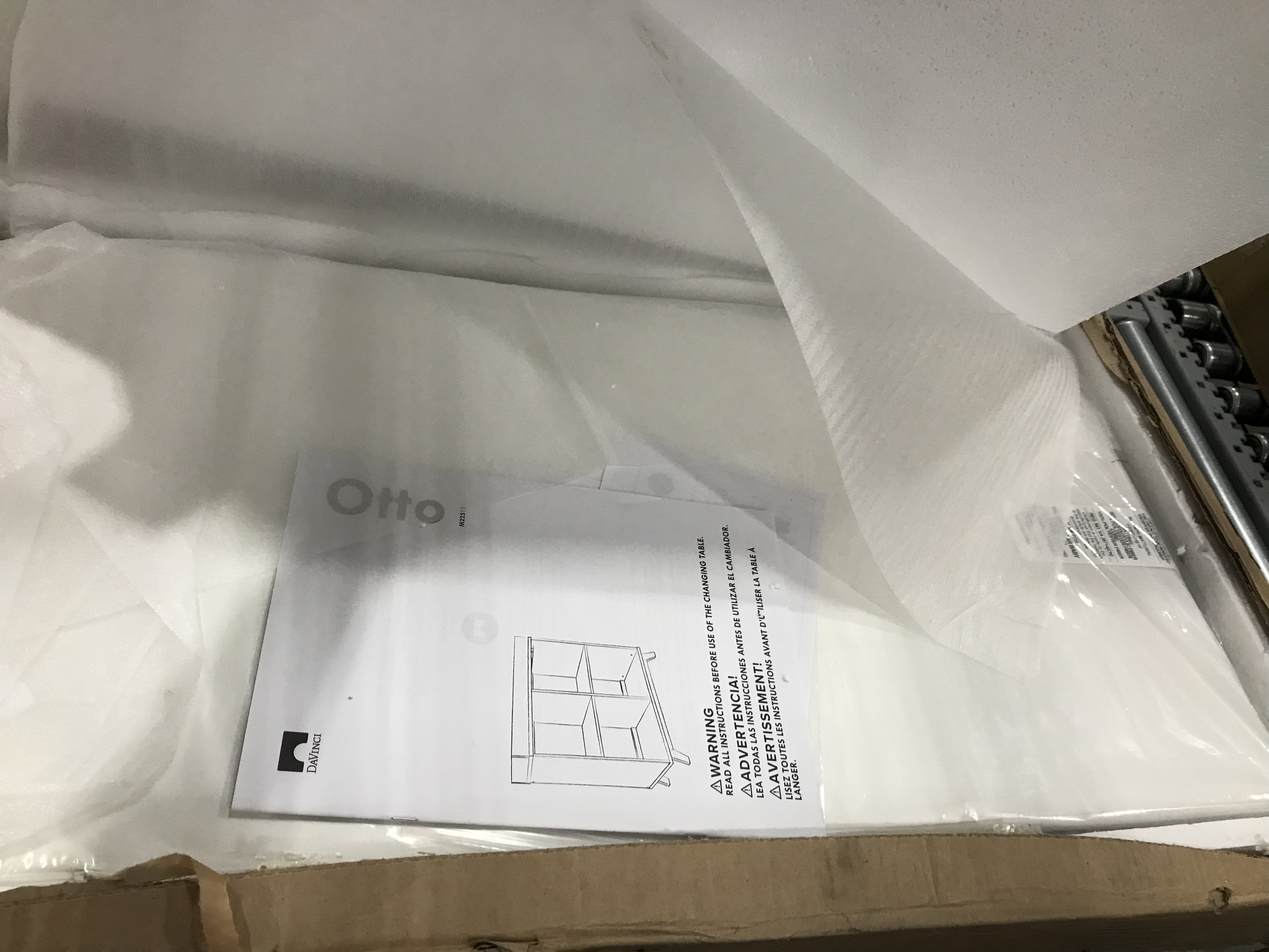 Photo 1 of DaVinci Otto Convertible Changing Table and Cubby Bookcase in White and Walnut