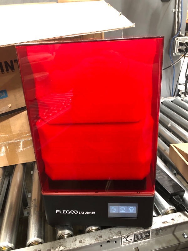 Photo 3 of ELEGOO Resin 3D Printer, Saturn S Mono MSLA 3D Printer UV Photocuring Resin LCD 3D Printer with 9.1 inches 4K Monochrome LCD, Off-Line Print, 196 x 122 x 210 mm³ / 7.71 x 4.80 x 8.26 in³ Printing Size