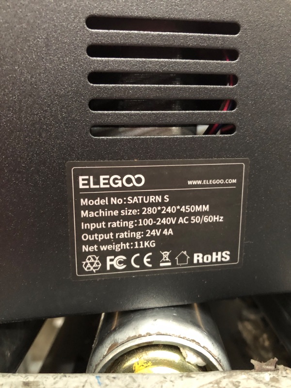 Photo 4 of ELEGOO Resin 3D Printer, Saturn S Mono MSLA 3D Printer UV Photocuring Resin LCD 3D Printer with 9.1 inches 4K Monochrome LCD, Off-Line Print, 196 x 122 x 210 mm³ / 7.71 x 4.80 x 8.26 in³ Printing Size