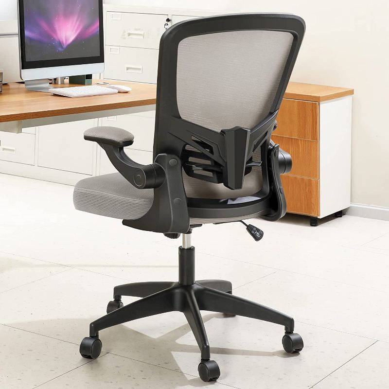 Photo 1 of FelixKing Office Chair, Ergonomic Desk Chair with Adjustable Height and Lumbar Support Swivel Lumbar Support Computer Chair with Flip up Armrests for Conference Room (Gray)
