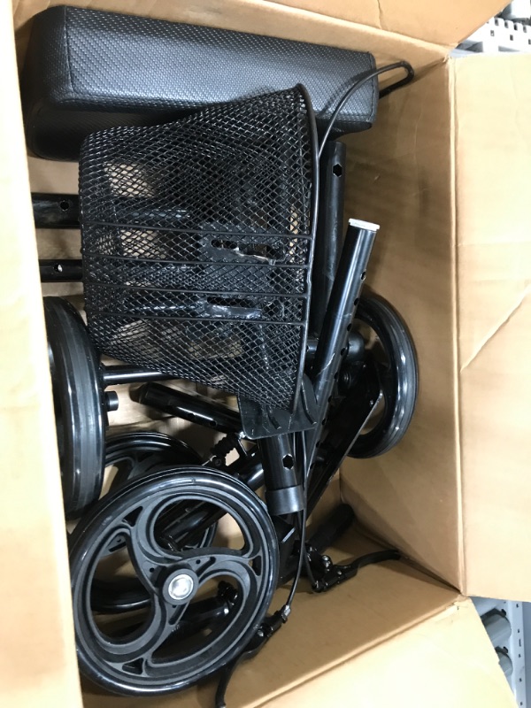 Photo 1 of WINLOVE Black Steerable Knee Walker Roller Scooter with Basket Dual Braking System for Angle and Injured Foot Broken Economy Mobility