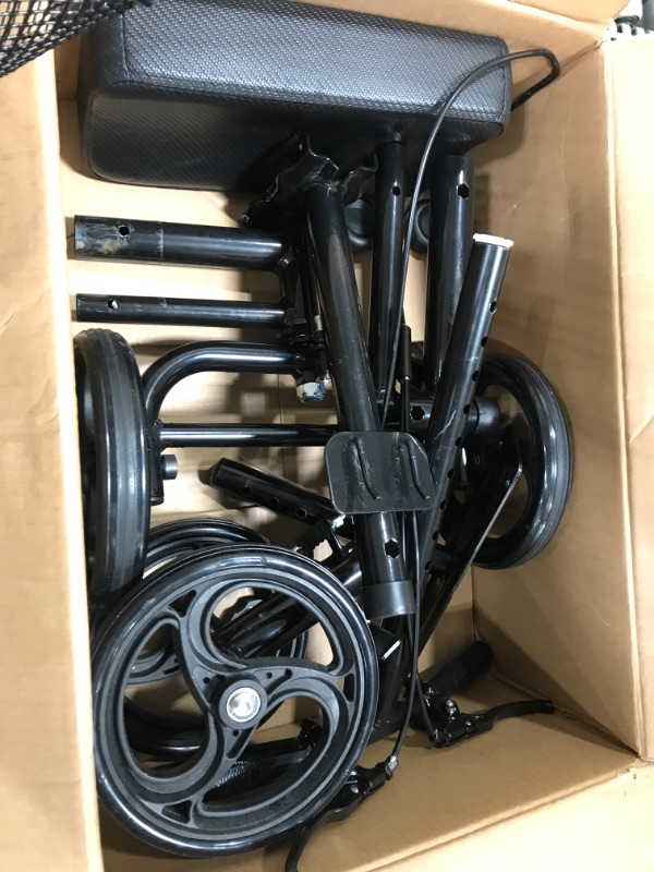 Photo 1 of WINLOVE Black Steerable Knee Walker Roller Scooter with Basket Dual Braking System for Angle and Injured Foot Broken Economy Mobility