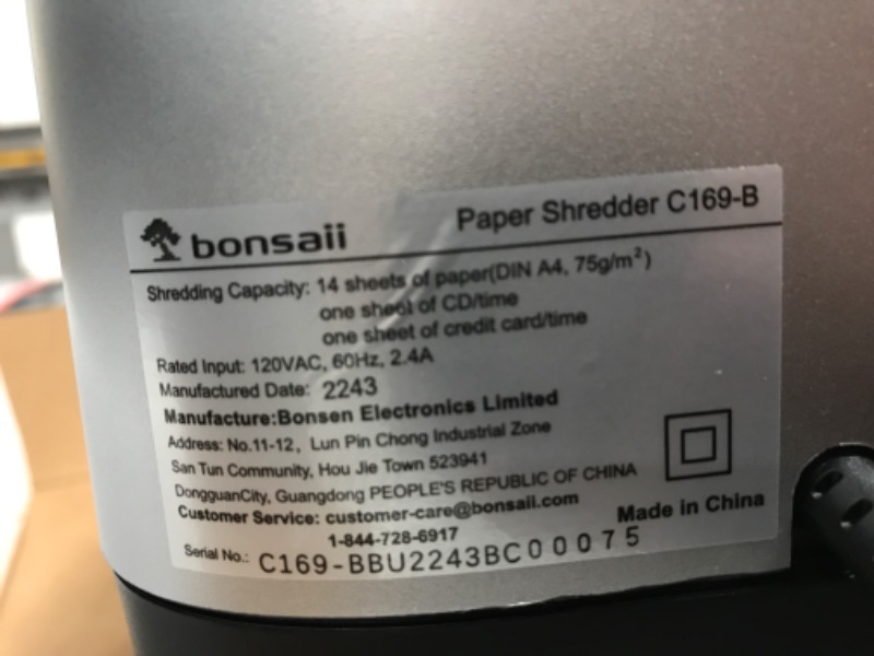 Photo 4 of Bonsaii 14-Sheet Office Paper Shredder, 40-Minute Home Office Heavy Duty Shredder, Cross Cut Shredder for Home Use, CDs, Mails, Staple, Clip, with 4 Casters (C169-B) 4 0 Minute - 14 Sheet