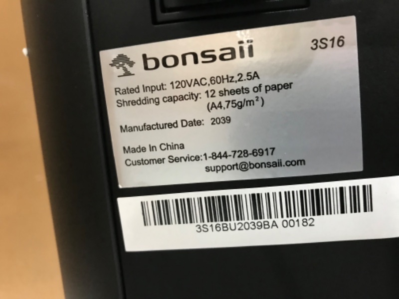 Photo 2 of Bonsaii 12 Sheet Crosscut Paper Shredder, 60 Mins P-4 Level Ultra Quiet Home Office Heavy Duty Shredder, 4.2 Gallons Shredder for Documents/Mails/CDs/Credit Cards, with 4 Casters (3S16) 1 2 Sheet-60Mins