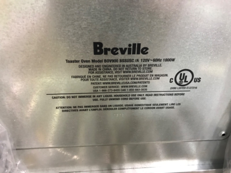 Photo 3 of **PARTS ONLY**
Breville Smart Oven Air Fryer Pro, Brushed Stainless Steel, BOV900BSS New