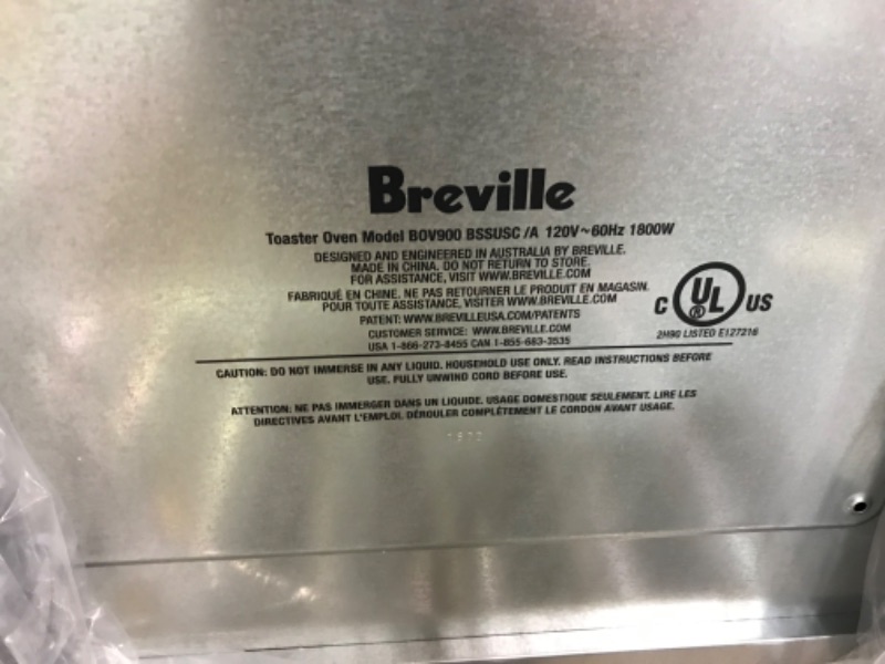 Photo 4 of **PARTS ONLY**
Breville Smart Oven Air Fryer Pro, Brushed Stainless Steel, BOV900BSS New