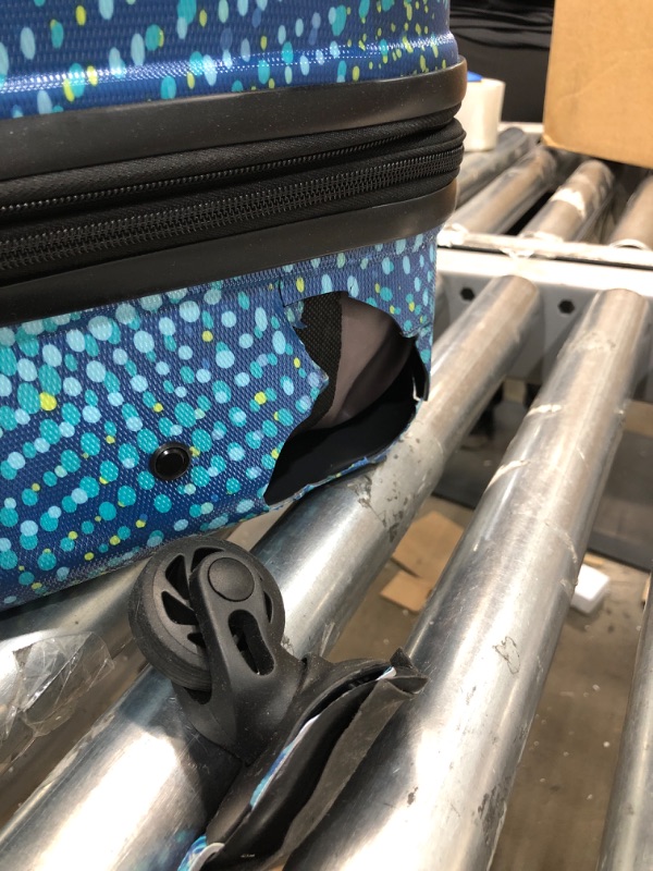 Photo 2 of *Major Damage to One Wheel* American Tourister Moonlight Hardside Expandable Luggage with Spinner Wheels, Blue Dots, 2-Piece Set (21/24) 2-Piece Set (21/24) Blue Dots