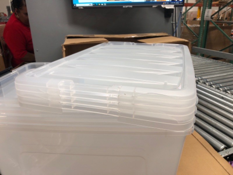 Photo 2 of 16x25x12 Plastic Bins With Lids 4 Pack