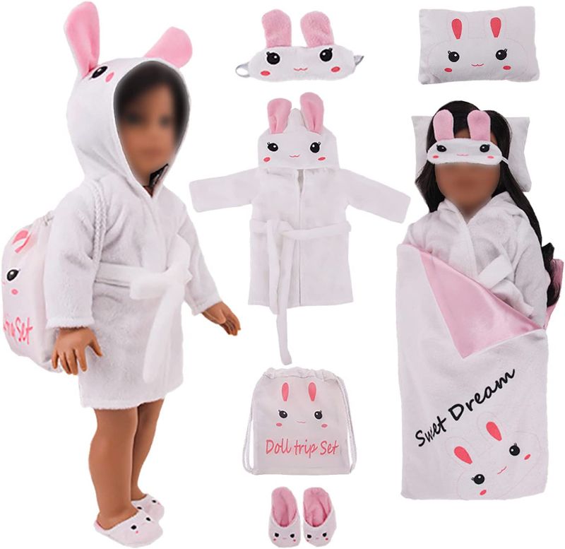 Photo 1 of 2 PACKS - 18 Inch Doll Clothes and Accessories 18" Doll Outfit Easter Bunny Ever Pajama Includes Bunny Doll Accessories - Fit More 18inch Dolls