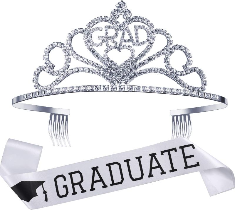 Photo 1 of 2023 Graduation Party Supplies Kits, Glittered Metal Graduation Princess Grad Crown Tiara and Graduated Sash, Great Gifts for Graduation Party Decorations Grad Decor Favors (Gold)
Brand: Chinco