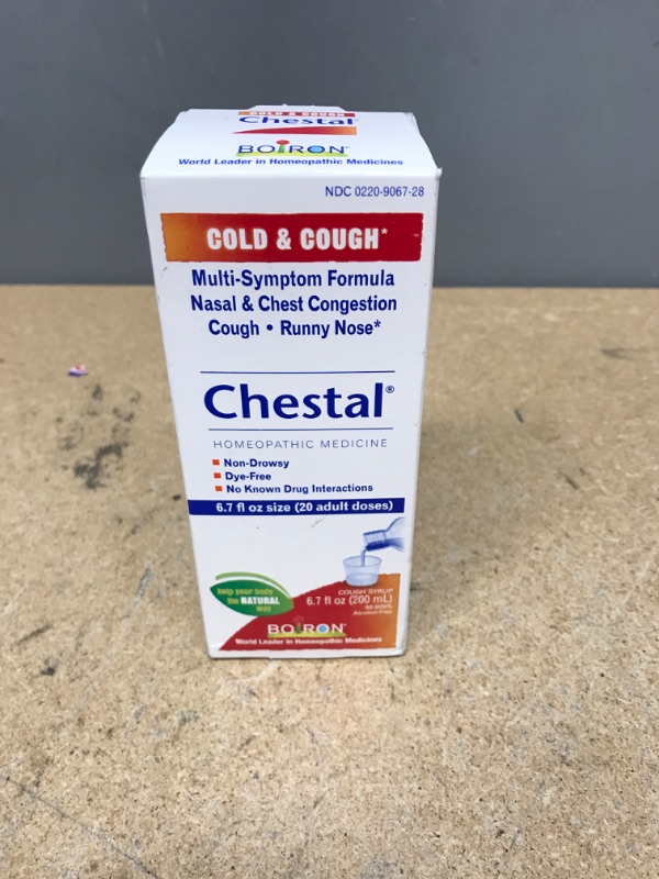 Photo 2 of Boiron Chestal Adult Cold and Cough Syrup for Nasal and Chest Congestion, Runny Nose, and Sore Throat Relief - 6.7 Fl oz. EXP 08/23