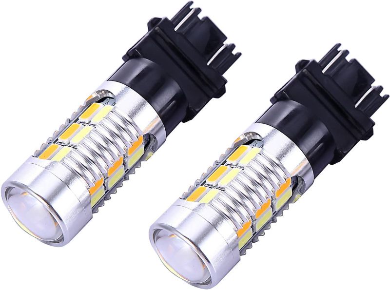 Photo 1 of 3157 3057 3357 4157 Turn Signal White Yellow Amber Switchback Led Light Bulbs 22 SMD with Projector, for Standard Socket, Not CK, Pair of 2