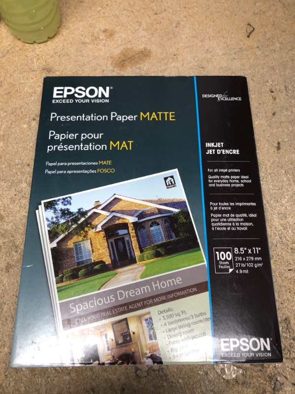 Photo 2 of Epson Heavyweight 8.5x11 Matte Paper, 100 Sheets (S041062
),