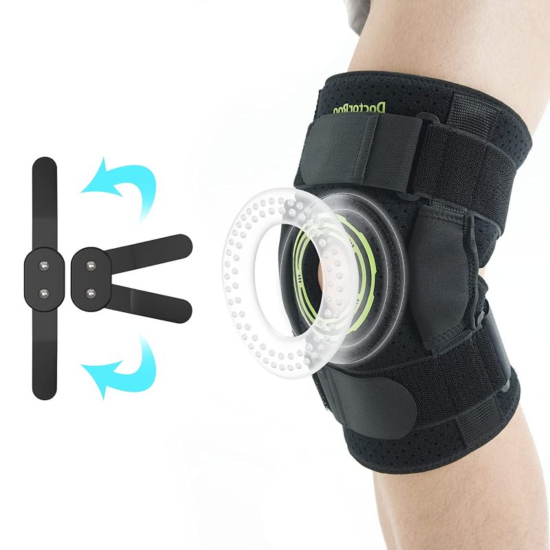 Photo 1 of Doctor.Roo Knee Braces for Knee Pain Knee Support Brace with Side Stabilizers, Knee Brace for Meniscus Tear, Swollen, MCL, ACL, PCL, Arthritis Pain Relief, Injury Recovery for Men & Women (X-Large)
