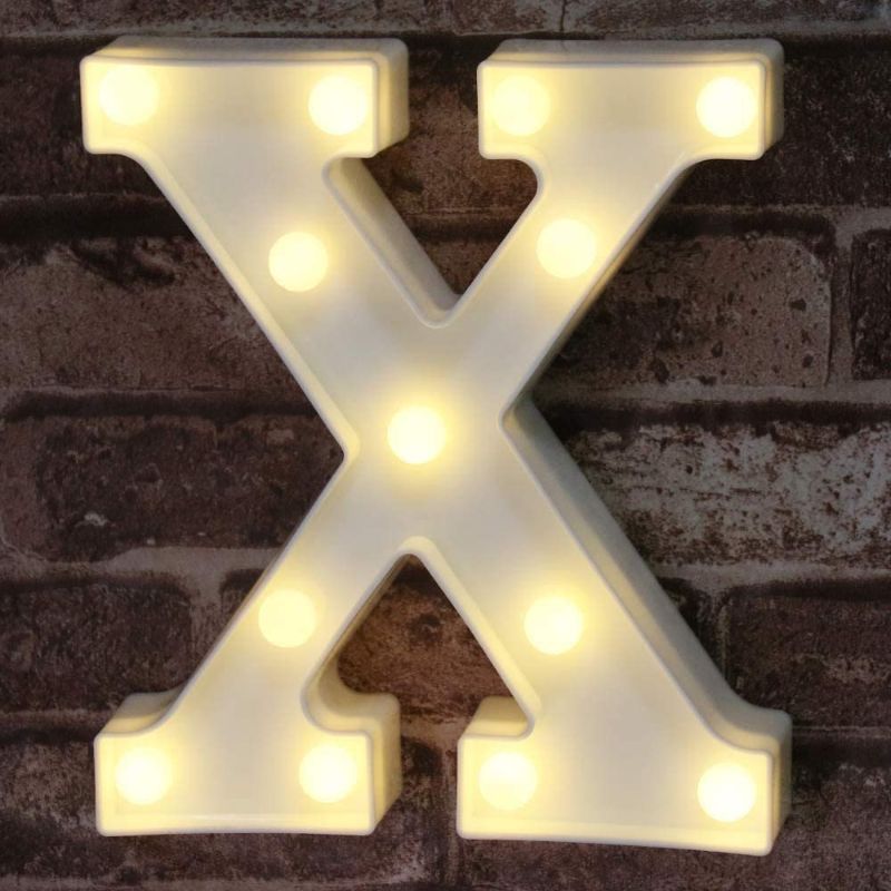 Photo 1 of 2-Pack Pooqla LED Marquee Letter Lights Sign, Light Up Alphabet Letter for Home Party Wedding Decoration X