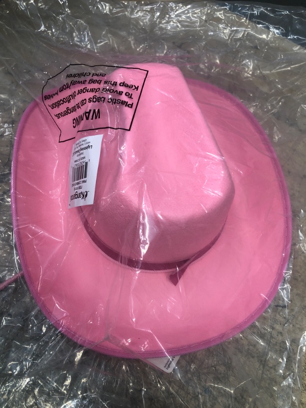 Photo 2 of Kangaroo Cowboy Hat with Pull-on Closure, Cowboy Hat for Men and Women, Felt Cowboy Hat, Cowboy Hats for Adults, Cowgirl Hat Pink