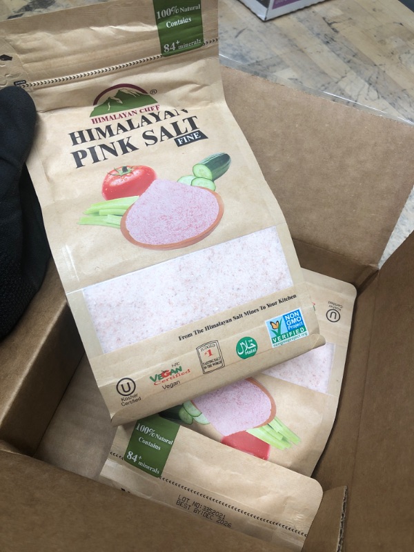 Photo 2 of *Best By December 2026 Himalayan Chef Pink Himalayan Salt, Fine Grain - 2 Pound (Pack of 2) Natural 2 Pound (Pack of 2)