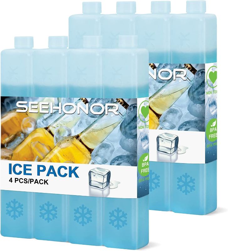 Photo 1 of *One Damage-See Photos* SEEHONOR Ice Packs for Coolers Reusable Long Lasting Slim Freezer Packs for Lunch Box Lunch Bags Cooler Backpack Camping Beach Picnics
