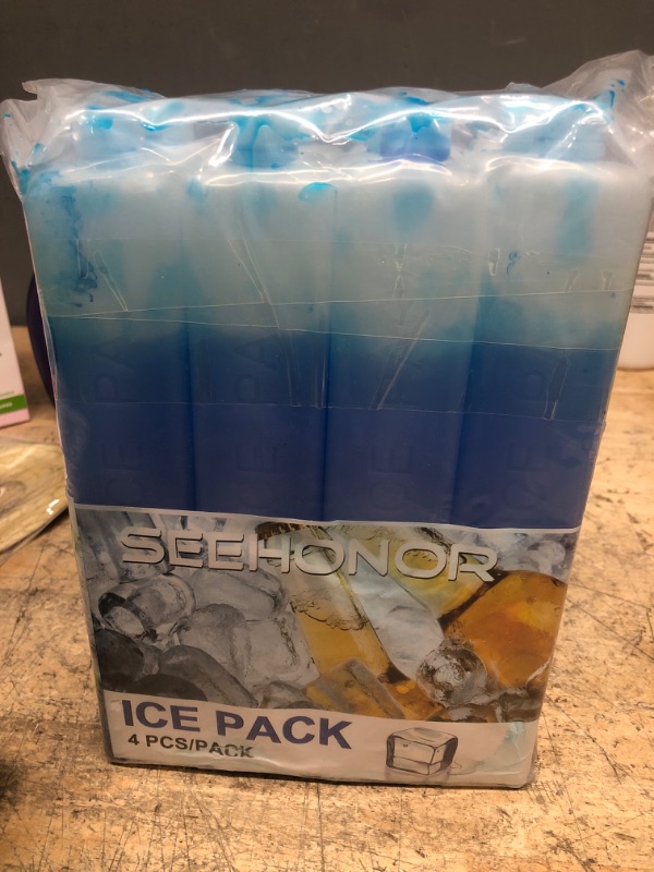 Photo 2 of *One Damage-See Photos* SEEHONOR Ice Packs for Coolers Reusable Long Lasting Slim Freezer Packs for Lunch Box Lunch Bags Cooler Backpack Camping Beach Picnics
