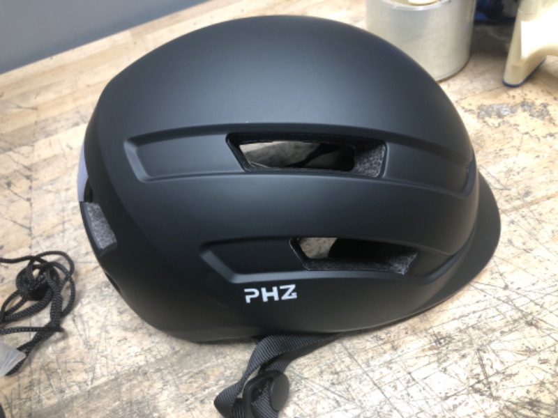 Photo 2 of *Black*** PHZ.W-038 Adult Bike Helmet w/ Rear Light for Commuter Adjustable w/charger 
