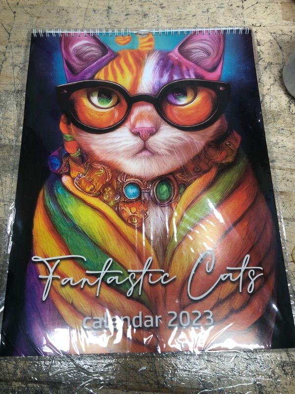 Photo 2 of Fantastic Cats Wall Calendar 2023-11.8" x 15.7" Large Hanging Wall Calendar, 12 Months Colourful Cats, Hick & Sturdy Glossy Paper, Wall Hanging Decor Art Calendar for Home & Office