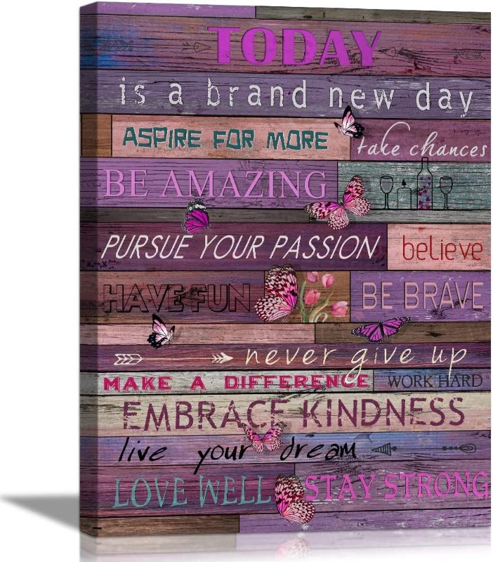 Photo 1 of *Not Exact To Stock Photo-See Photos* Inspirational Wall Art for Office Motivational Poster Wall Decor Positive Affirmations Wall Decor Framed Picture Artwork for Home Walls Today is a New Day Inspirational Gifts 12x16 AA22-26-Greentree Today