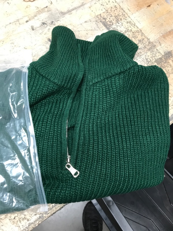 Photo 1 of Anrabess Womens green knitted sweater with zipper