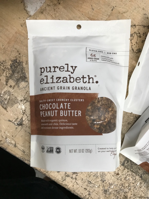 Photo 2 of  Purely Elizabeth, Chocolate Peanut Butter, Ancient Grain Granola, Gluten-Free, Non-GMO Expiration DATE: 4/ 11 / 2023 * (3 Ct, 10oz Bags) Chocolate Peanut Butter 10 Ounce (Pack of 3)