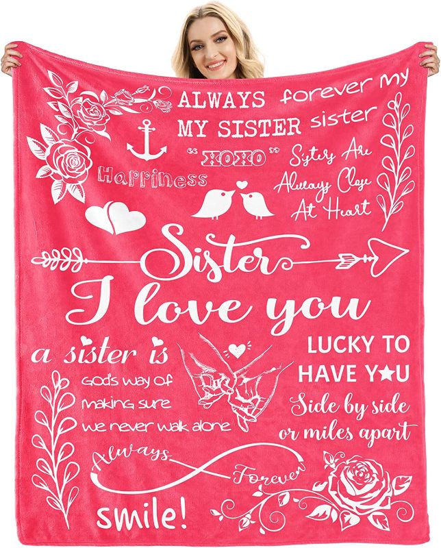 Photo 1 of 
Sisters Gifts from Sister Birthday Gifts for Sister Blanket Christmas Valentines Mothers Day Big Sister Pink Gifts for Her Sister in Law Soft Warm Throws...