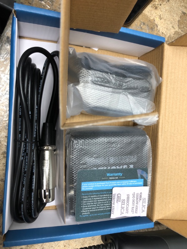 Photo 2 of Aokeo 1-Channel 48V Phantom Power Supply with Adapter, Bonus+XLR 3 Pin Microphone Cable for Any Condenser Microphone Music Recording Equipment