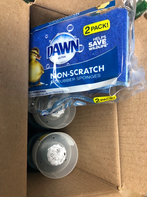 Photo 2 of Dawn Dish Soap EZ-Squeeze Dishwashing Liquid + Non-Scratch Sponges for Dishes, Original Scent, Includes 3x22oz Bottles + 2 Sponges