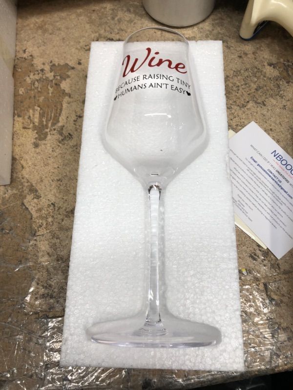 Photo 1 of 3 of- Raising Tiny Humans Funny Wine Glass Gifts for Mom or Dad - Novelty Birthday, Mothers Day Gifts for Women, New Mom, Wife, Her, Dad, Cute Mom Gifts from Kids, Daughter, Son, Husband, 15 oz Wine Glass