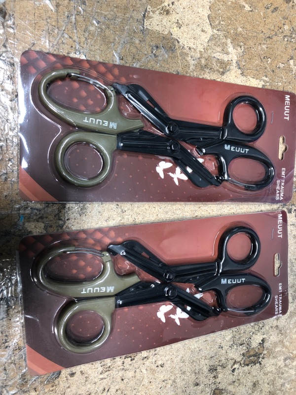 Photo 2 of 2 OF- MEUUT 2 Pack Medical Scissors Trauma Shears -8 inch Patented Bandage Scissors Heavy Duty Surgical Grade EMT Scissors for EMT Workers Doctors Nurses
