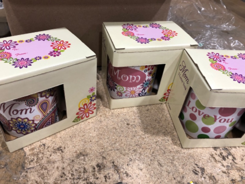 Photo 2 of 3 Pack Mother's Day Floral Boxed Mug Gift for Mom Grandma Aunt by FLOMO