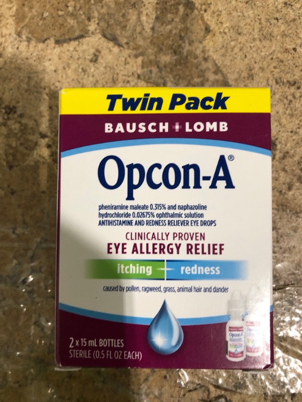 Photo 2 of Allergy Eye Drops by Bausch & Lomb, for Itch & Redness Relief, 15 mL (Pack of 2), Packaging May Vary 0.51 Fl Oz (Pack of 2)