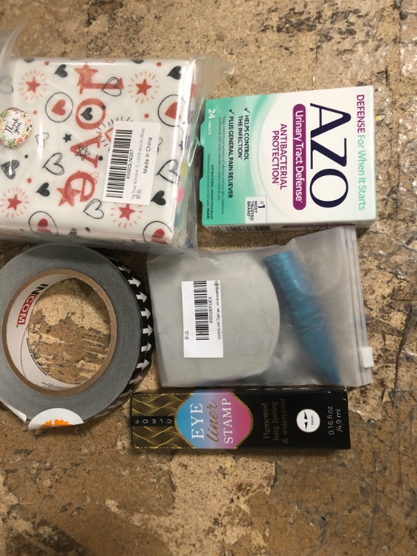 Photo 1 of 10 assorted items oven mitt, 3d butterfly decoration, eye stamp, azo urinary tract defense, stainless steel finger guard, and misc.