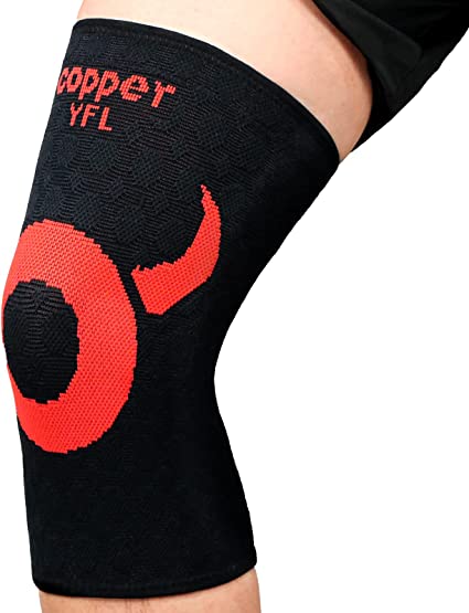 Photo 1 of Copper yfl Single Pack Copper Knee Brace Compression Knee Sleeve Men and Women, Sport Knee Brace for Running, Workout and More, Medium