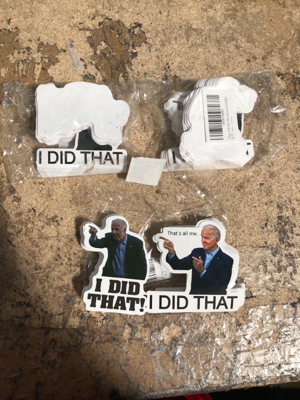 Photo 2 of (100 pcs (A 50+B 50)) I DID That Biden Stickers Gas Joe-Biden I DID That Stickers Funny That's All Me I Did That(Pointed to Your Left and Right) - 3 pcks