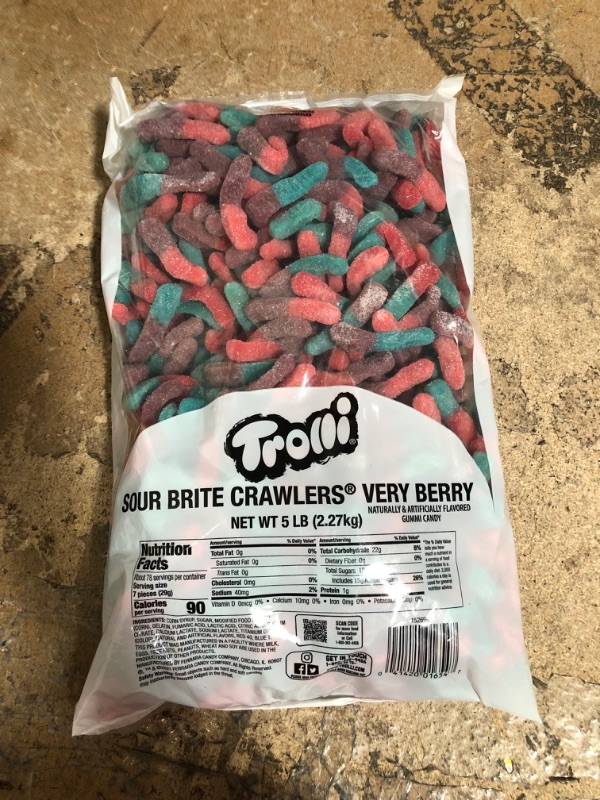 Photo 2 of *EXPIRE Apr 2023*
Trolli Sour Brite Crawlers, Very Berry, Gummy Worms Sour Candy, 5 Pound Bulk Bag
