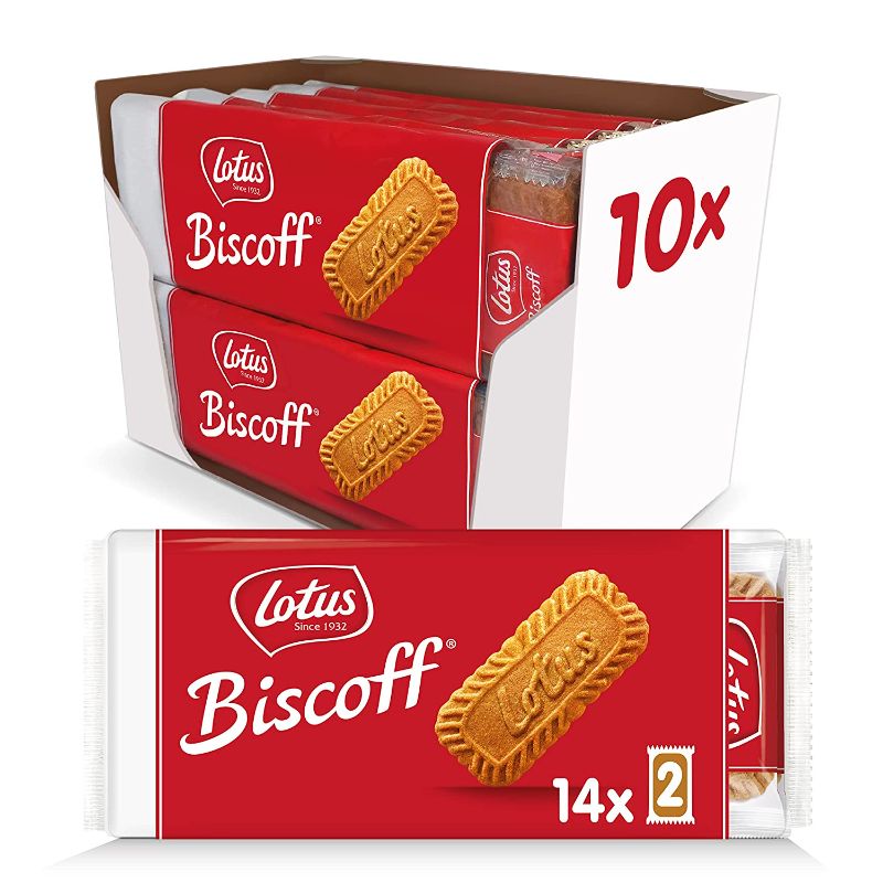 Photo 1 of **EXP DATE: 11/06/2023**
Lotus Biscoff Cookies, Caramelized Biscuit Cookies, 280 Cookies (10 Sleeves of 14 Two-Packs) Vegan, 7.65 Ounce (Pack of 10)
