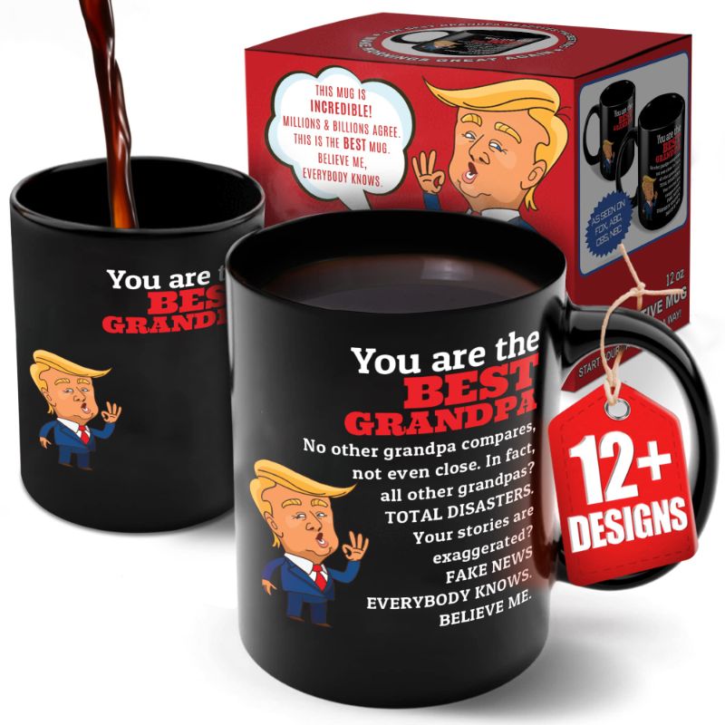 Photo 1 of 2 mugs 
Funny Color Changing Trump Mug for Grandpa [12oz] Funny Christmas Gifts for Grandpa. MAGA Merchandise. Gifts for Men Who Have Everything. Cute Gifts for Grandpa or Papa from Granddaughter or Grandson Grandpa (12oz) Ceramic