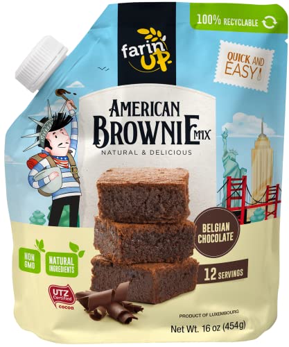 Photo 1 of **BB:9/11/23 
3 BAGS
Farin'up American Brownie Mix | Belgian Chocolate | 16 Oz Bag | Makes 12 Servings | Non-GMO, Natural Ingredients, Quick & Easy, UTZ Certified Cocoa…
