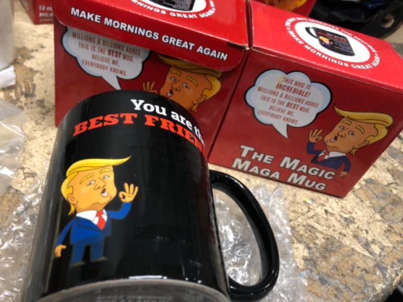 Photo 2 of 2 Funny Trump Color-Changing Coffee Mug 12oz - Top 2024 MAGA Merchandise - Best Gifts for Friend, Unique Friend Christmas Ideas, Stocking Stuffers, White Elephant Gags & Men and Women Gift Friend (12oz) Color-Changing