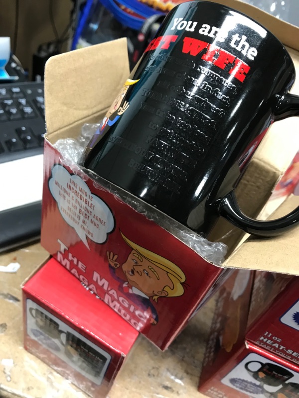 Photo 2 of 2
12oz Color-Changing Funny Coffee Mug - Top Trump Merchandise - Best Birthday Gifts for Women Who Have Everything, Unique Wedding Gift Ideas for Wife, Cool Bride & Anniversary Presents for Her Wife (12oz) Ceramic