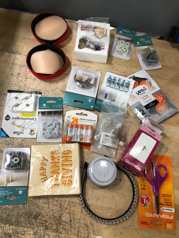 Photo 1 of 17 pack assorted home hardware, beauty items, light dimmer and craft items 