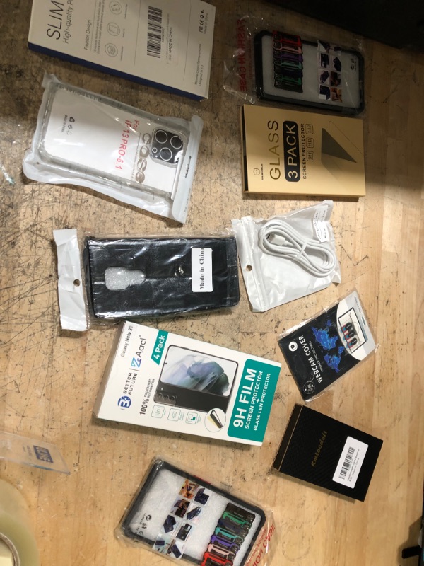 Photo 1 of 10 pack assorted Samsung phone case, i phone case/screen protector, computer camera cover and accessories bundle 