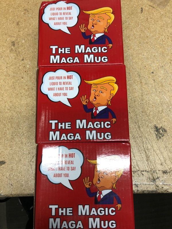 Photo 2 of  3 PACK Funny Trump Color-Changing Coffee Mug 12oz - Top 2024 MAGA Merchandise - Best Gifts for Friend, Unique Friend Christmas Ideas, Stocking Stuffers, White Elephant Gags & Men and Women Gift Friend (12oz) Color-Changing