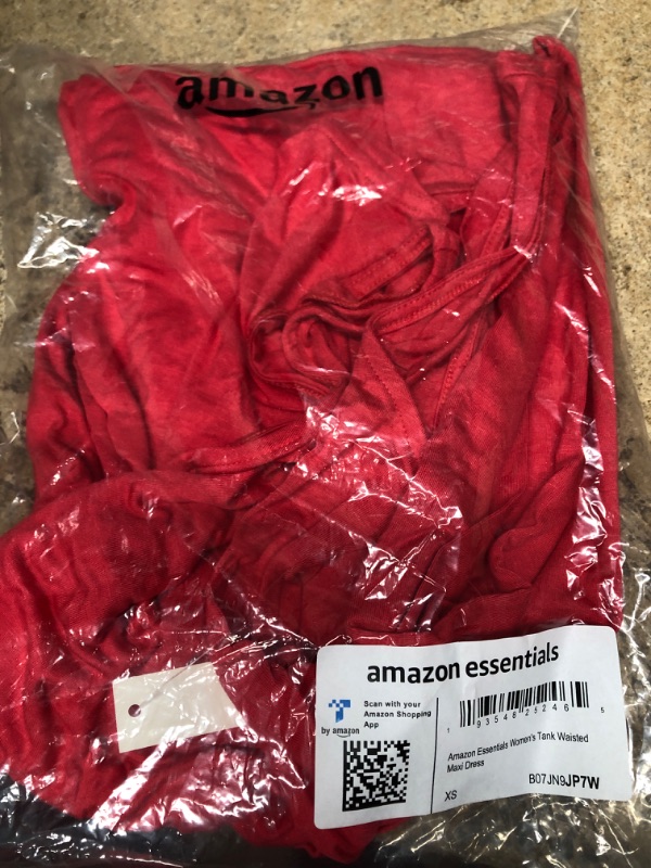 Photo 2 of Amazon Essentials Women's Tank Waisted Maxi Dress (Available in Plus Size) Rayon Blend Red X-Small