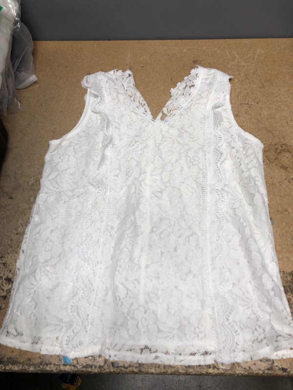 Photo 2 of Astylish Womens Lace V Neck Tunic Tank Tops Casual Sleeveless Shirt Blouse Medium