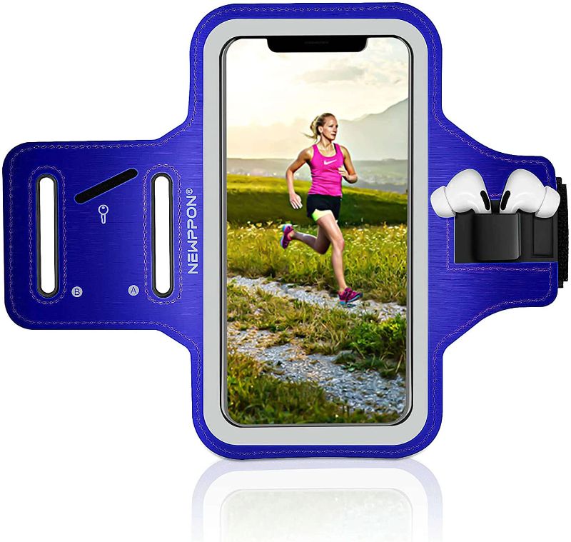 Photo 1 of Newppon Cell Phone Running Armband :With Airpods Pro Holder Case for iPhone Pro Max Plus Mini SE (14/13/12/11/X/XS/XR/8/7) Galaxy Ultra Plus Edge Note (22/21/20/10/9/8) & Key Pocket & Adjustable Strap
